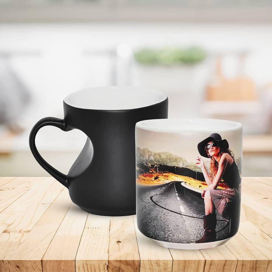 Heart Handle Customized Black Patch Coffee Mug - Image 3