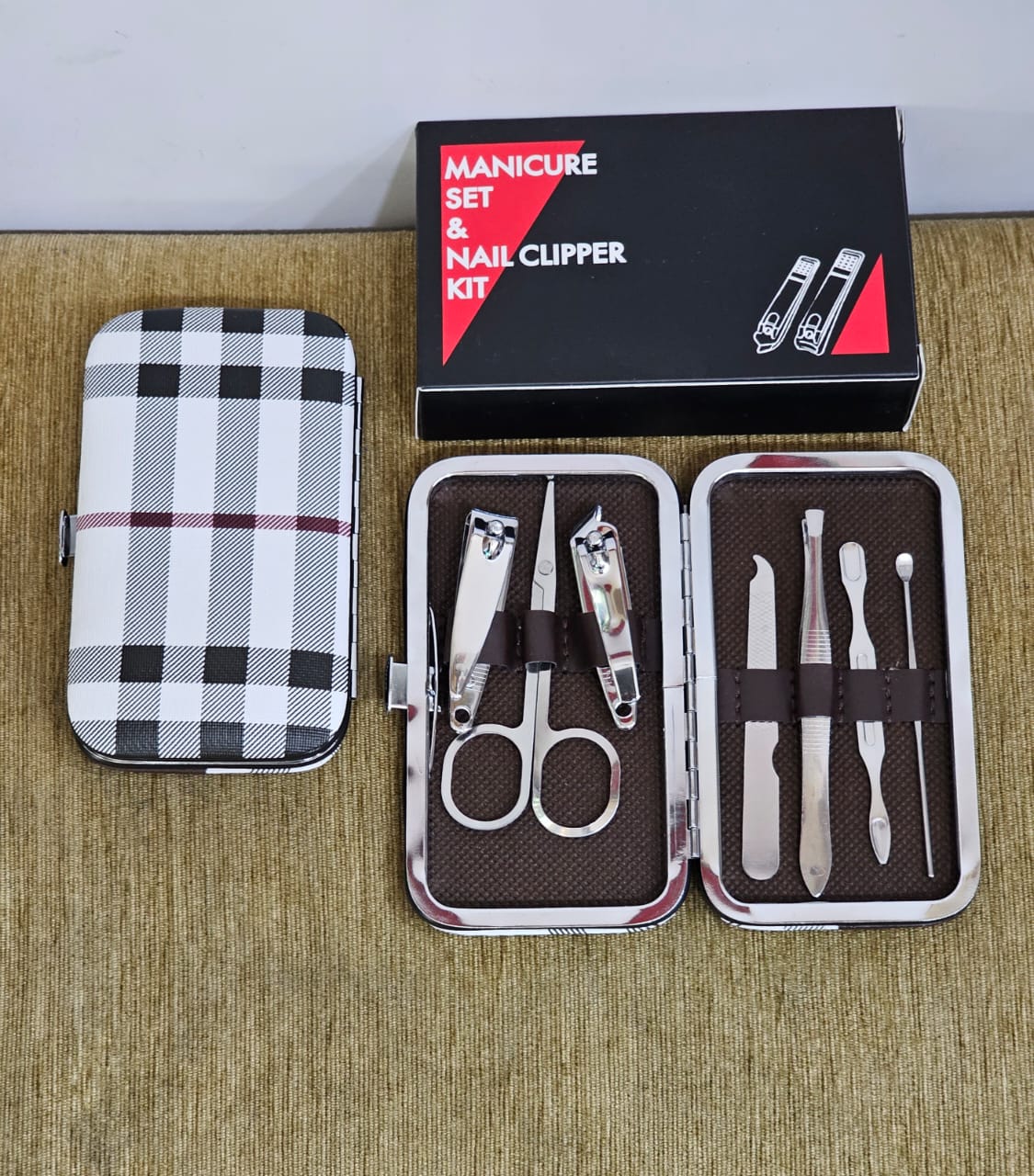 one Manicure and Pedicure Kit with nail cutter nail filer Plucker Nail Pick Scissor Nail tools