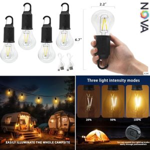 Rechargeable Camping Hanging Bulb Multipurpose Portable Utility Bulb