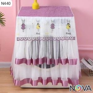 Pink Waterproof & Dust-Proof Top Loading Fully Automatic Washing Machine Cover 