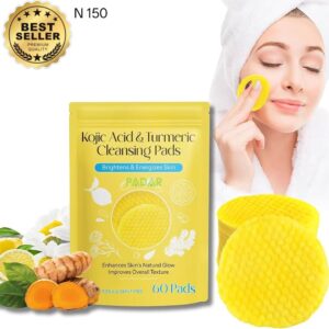 HINSHOZ Kojic and Turmeric Cleansing Pads for Dark Spots