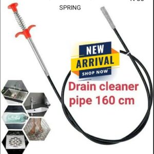 Stainless Steel Hair Catching Drain Cleaner Wire Spring Sink Cleaning Stick (90 cm – Red)