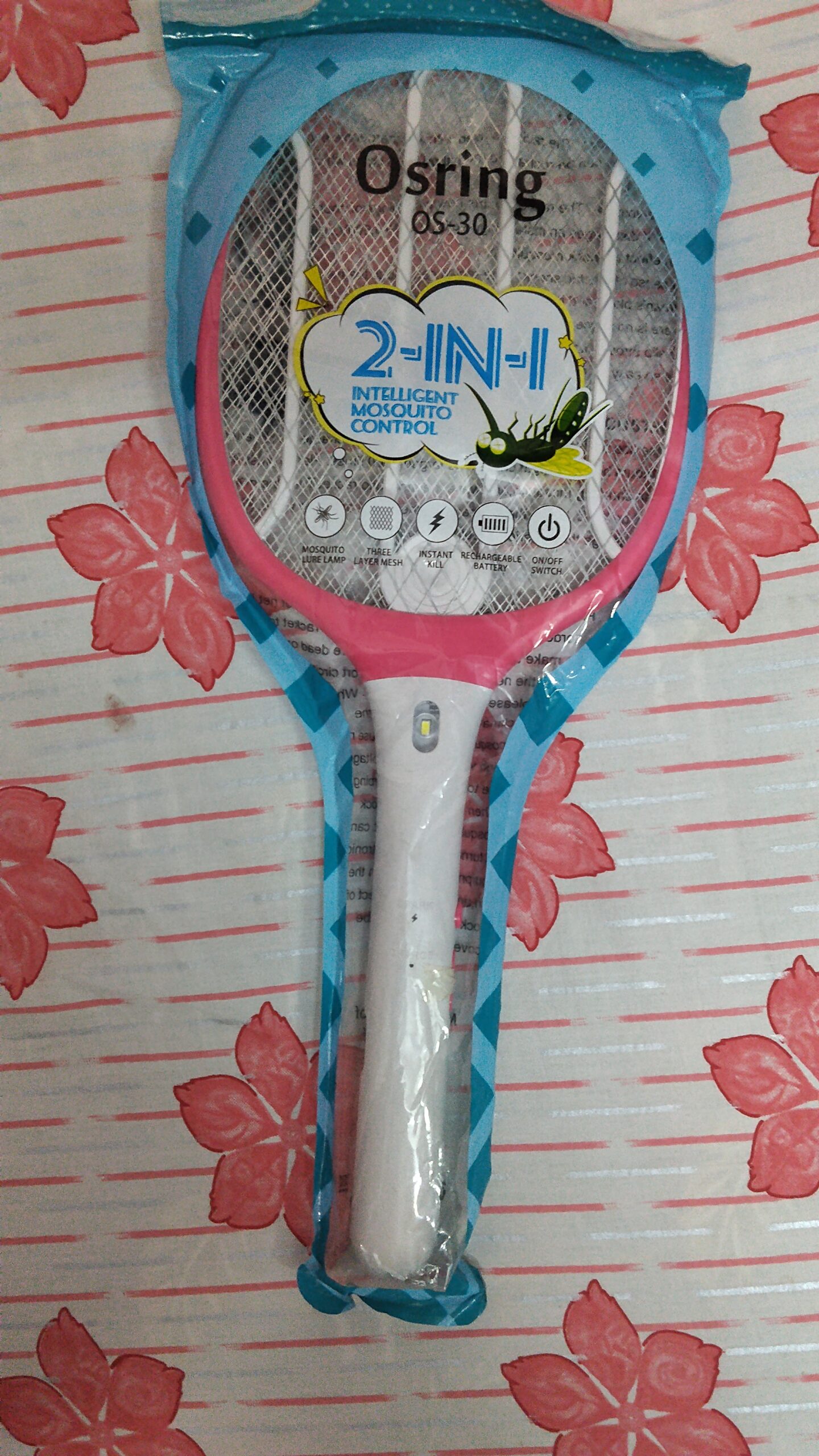 Rechargeable Electric Mosquito Racket with Light big Bug Zapper Fly Swatter and Insect Killer Bat Racket