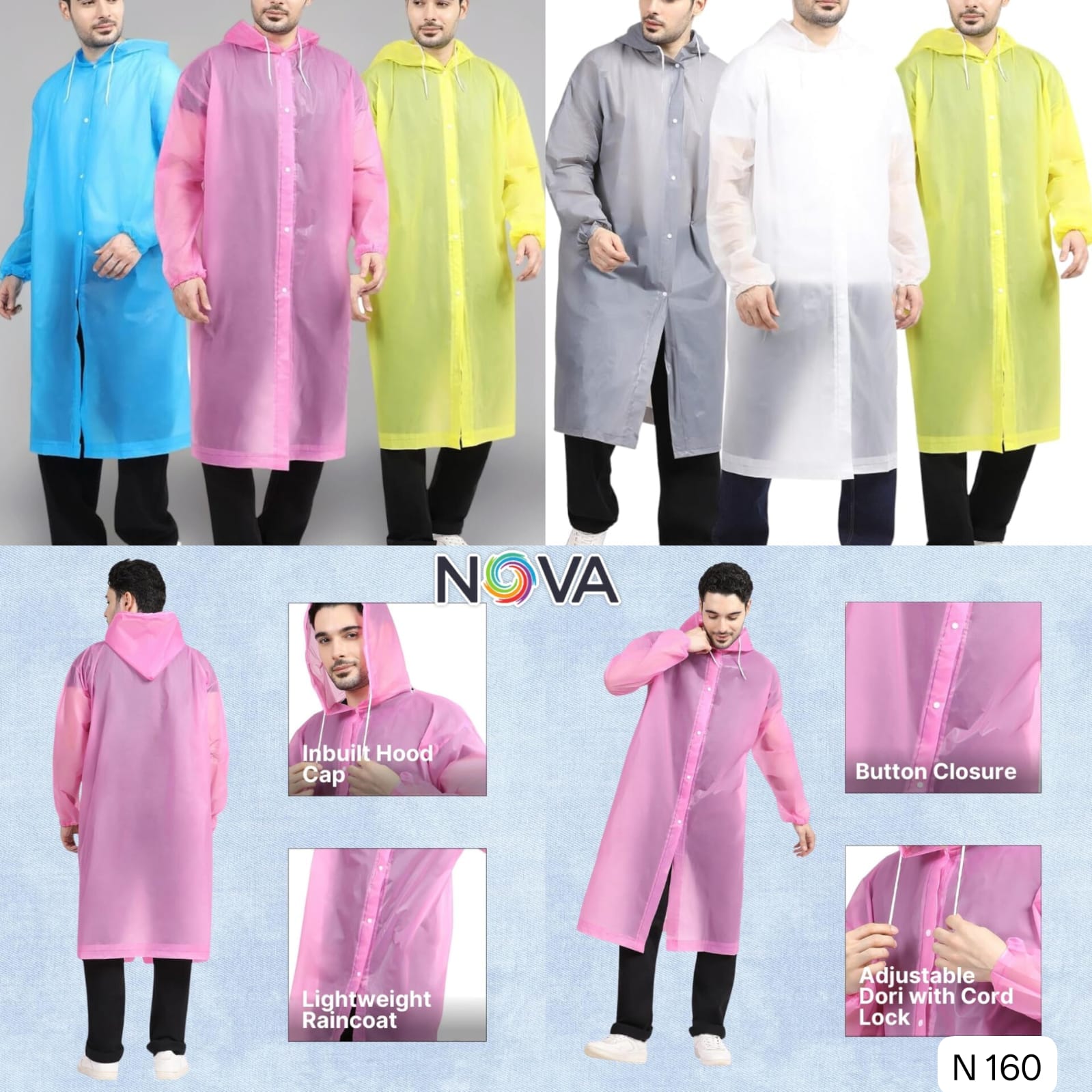 Rain Shield Unisex Waterproof Raincoat with Storage Pouch (Random clr-1) - Image 4