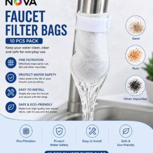 FAUCET FILTER BAGS SET OF 20 WITH VELCRO TAP