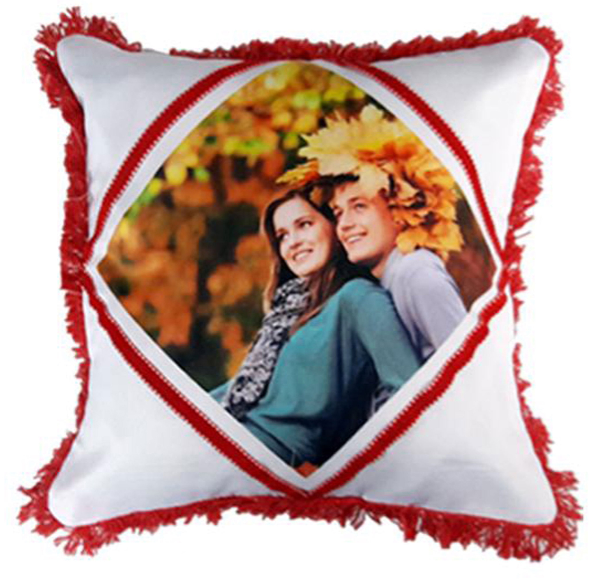 Diamond Strip White Pillow