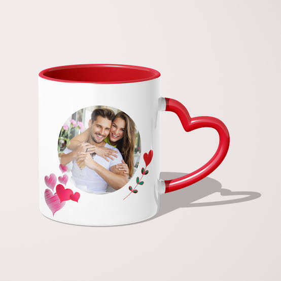 Personalized Heart Handle Blue Mug - Image 2