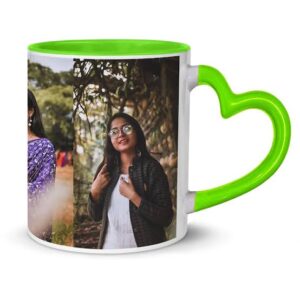 Personalized Heart Handle Blue Mug