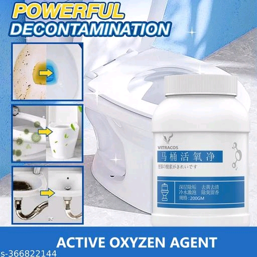 Toilet Active Oxygen Agent Cleaner Toilet Oxygen Cleaner Powder Foam Cleaner Pipe Dredging Agent Oxygen Toilet Bubbles Powder Powerful Toilet Bowl Active Oxygen Toilet Cleaner Powder 200 gm - Image 3