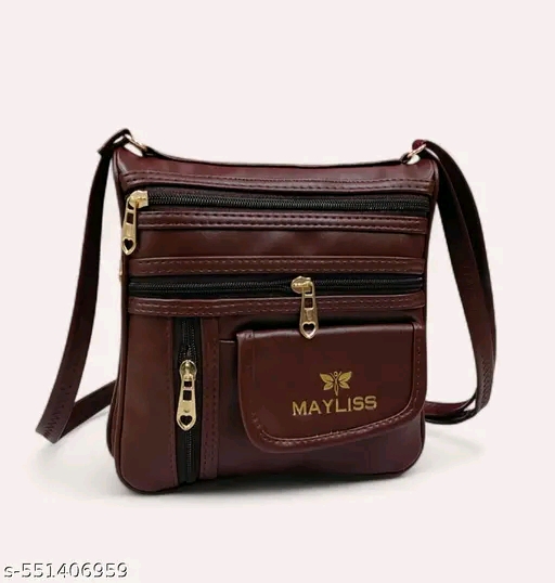 Elegant stylish Black women PU sling bags