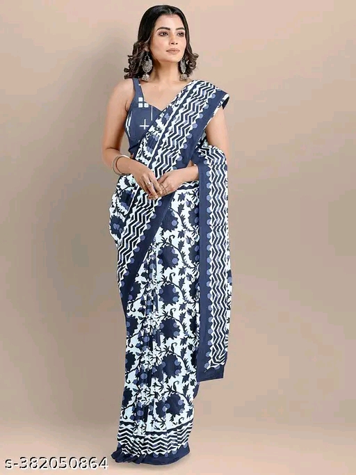 Jaipuri Cotton mulmul,silk ,georgette saree - Image 4