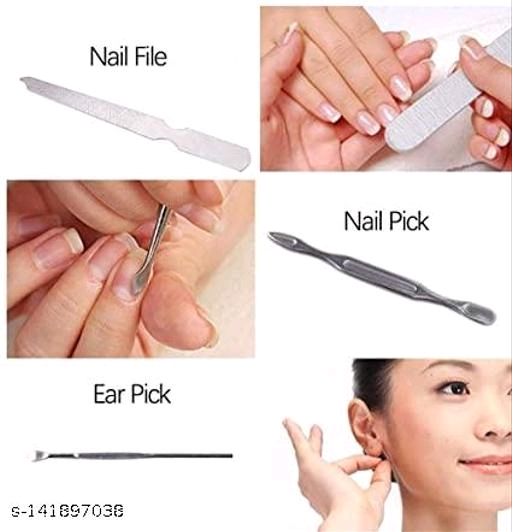 one Manicure and Pedicure Kit with nail cutter nail filer Plucker Nail Pick Scissor Nail tools - Image 3