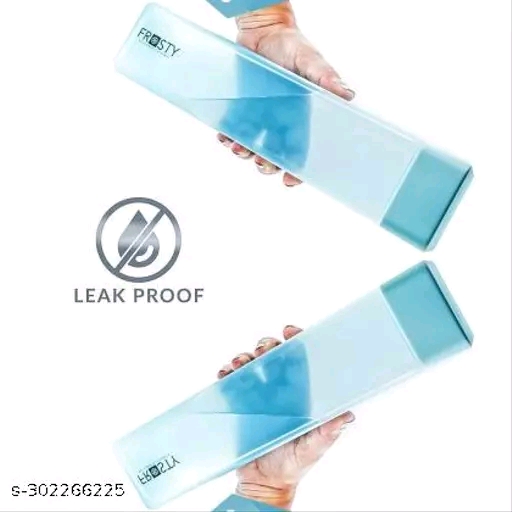 Printed 4 Different Pattern Design Food Grade Plastic Square Water Bottle 950ML, Pack of 6 pcs - Image 4