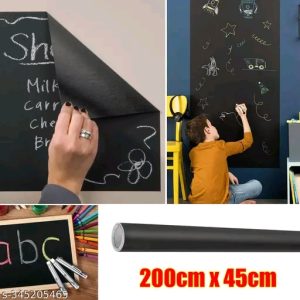 Black Board Vinyl (45x200cm) Wall Sticker Removable Decal Chalkboard for Home School Office College Room Kitchen Kids