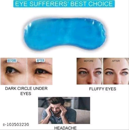 RVD Pack of 1 Eye Mask Blue For Sleeping Men Women With Cooling Gel For Night Deep Sleep, Dark Circles, Puffy Eye's, Dry Eyes And Eye Fatigue Meditation Avoid Dark Circle Smooth and Soft Fabric Sleeping Eye Mask - Image 3