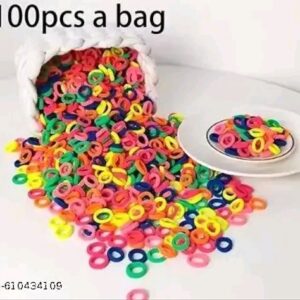 100pcs Mini Rubber Band For Baby Girls(Pack of 100) Pink color Nylon thalamudi kattu/thalamudi bandham/Jada Bandlu/Muti pattaikal/hair baandukal/Kudalu byandgalu/Hair byandgalu Ideal for Women / Girls