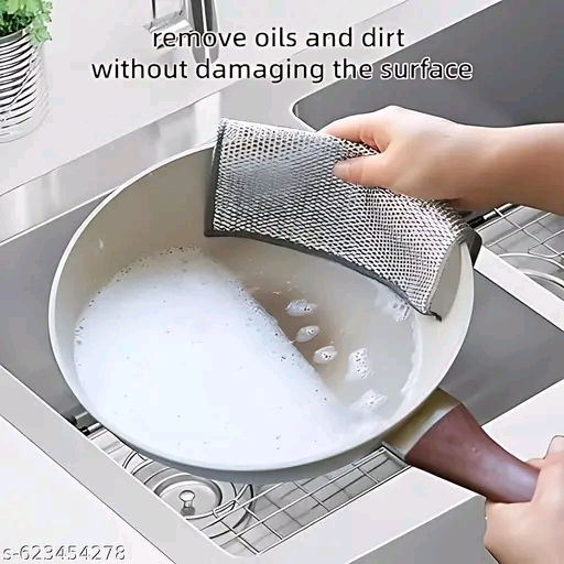 Double Layer Non-Scratch Dish Wash Cloth (Pack of 10) - Image 3