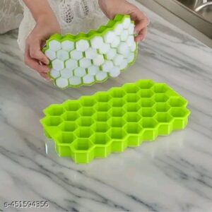 Wrapadore Ice Moulds for Whiskey & Cocktails, ice Cube Box Flexible for Freezer 37 Cavity Green Silicone Ice Cube Tray Pack Of 1