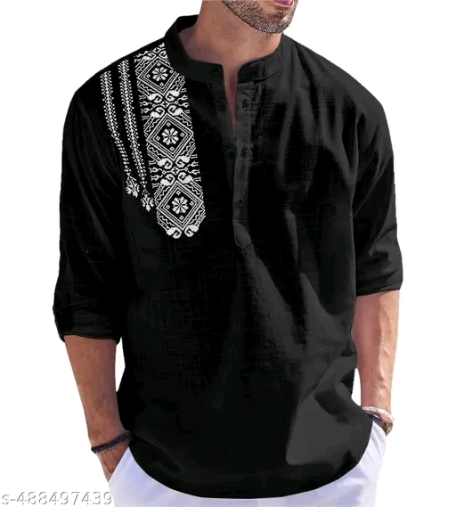 MEN PRINTED SHORT KURTA - Image 8