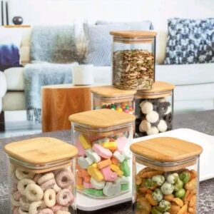 220 ML Airtight clear glass storage canister SET OF 3