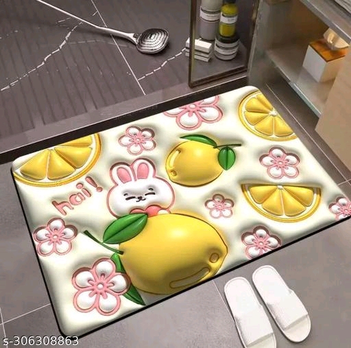 Bathroom Door Mat 3D Print Anti Slip Floor Mat for Home and Kitchen | Anti Skid Water Soaking Bathroom Mat | Super Water Absorbent Rubber Foot Mat (Multi Random Design) - Image 4