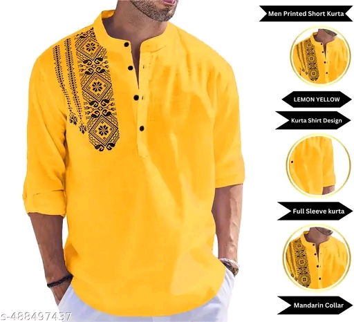 MEN PRINTED SHORT KURTA