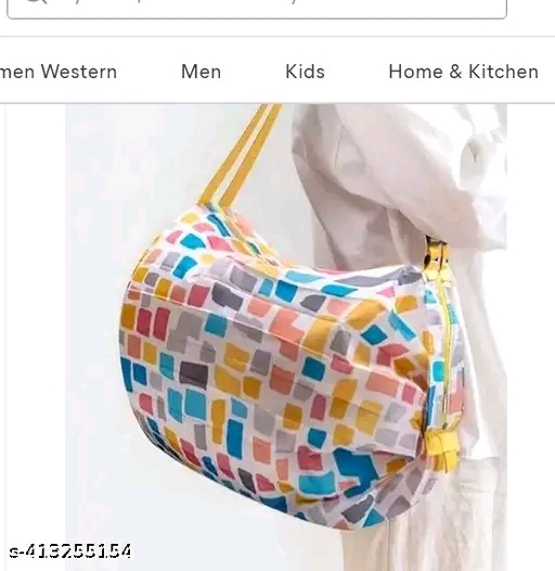 Nayra Folding Supermarket Shopping Bag with Zipper | Nylon Waterproof Travel Luggage Bag Portable Foldable Shopping Bag | Multiuse Grocery Bag. - Image 3