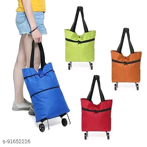 Foldable Shopping Trolley Bag with Wheels Waterproof Folding Travel Luggage Bag - Image 3