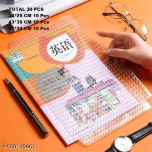 30 Pcs-3 Different sizes-10 Each] Transparent Paper Sticker Book Cover