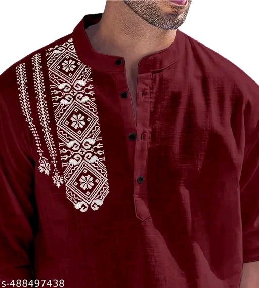 MEN PRINTED SHORT KURTA - Image 7