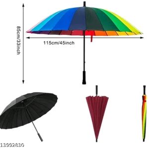 16 panel large bright multi colorfull rainbow golf umbrella b