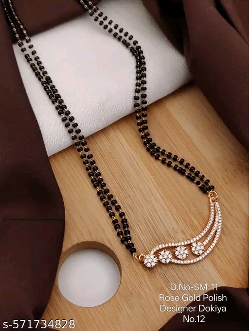 Classic Rose Gold AD Mangalsutra for Brides - Image 3