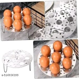 Trivet Basket Stand For Pressure Cooker Stainless Steel Egg Steamer Rack For Instant Cooling and Warming Trays for Eggs, Baking, and Frying Pan Use, Kitchen Steamer Racks | Sleek Wireframe Design,Suitable for Eggs, Vegetables and Seafood