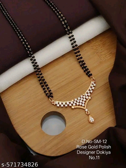 Classic Rose Gold AD Mangalsutra for Brides