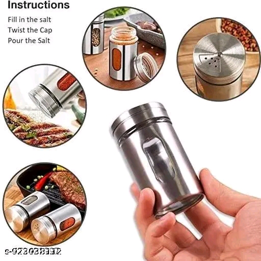 100ml the bast Stainless Steel Salt & Pepper Shaker with Glass Window - Image 2
