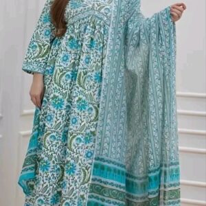 Premium Printed designer Aliya Cut Women Kurti Pant with Duppatta