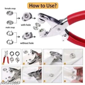 Silver snap button set with pliers 100 pcs