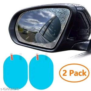 Tempered Glass Anti Fog, Waterproof Film Anti-Glare Anti Dust Anti-Water Mist Film Rearview Mirror, Side Window Protective for All Automobile and Vehicle (Set of 2)