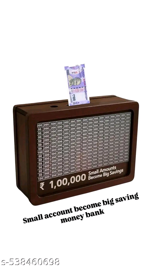 1 Lakh Wooden Money Piggi Bank for Kids