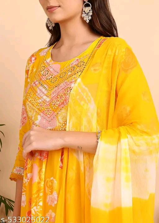 aadhya trending naira set with duppatta for girls and women - Image 2