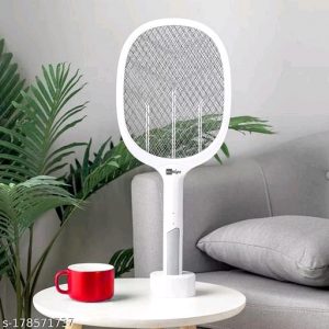 Fly Killer Racquet, 1200Mah High Voltage LED Lighted Handheld Mosquito Swatter with 3 Layer Safety Mesh, USB Charging Portable Bug Zapper Racket for Indoor Outdoor Use