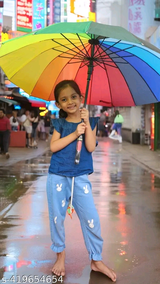 Colorful Rainbow Umbrella Large Size Windproof and Waterproof for Rain and Sun Protection - Image 2