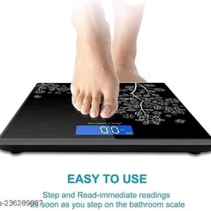 Digital Bathroom Weighing Scale with LCD Panel & Thick Tempered Glass, Electronic Weight Machine for Human Body (Pack Of 1)