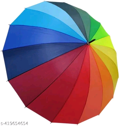 Colorful Rainbow Umbrella Large Size Windproof and Waterproof for Rain and Sun Protection - Image 3