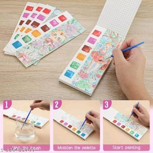 Pocket Watercolor Painting Book for Kids Travel Pocket Coloring Kit for Kids Watercolor Paper Watercolor Bookmarks for Painting Pocket Watercolor Sketchbook( PACK OF 1)