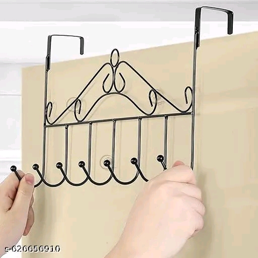 02 pcs Door Hanger, Door Hooks, Metal Door hanger, coat hanger with unique design 02 pcs black - Image 4