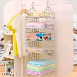 ALAKH KITCHEN 5 Layer Collapsible Clothes Rack Clothes Storage Racks Closet for Students Wardrobe Shelves Underwear Socks, Scarf, t-Shirt pants Hanging Organizer Storage Holders & Racks