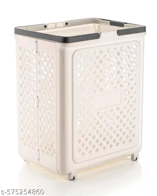 Foldable Plastic Laundry Basket with Wheels - Image 2