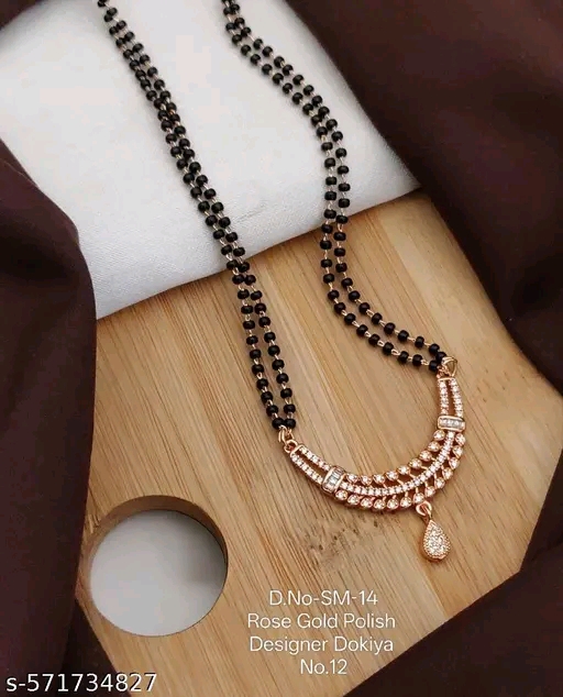 Classic Rose Gold AD Mangalsutra for Brides - Image 2