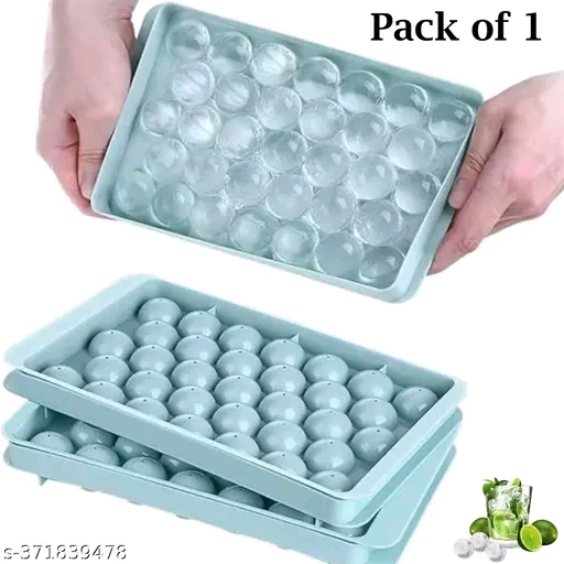 PURCHASE STORE® Plastic Reusable Flexible Round Ice Cube Trays, 33 Cavity Mini Round Ice Plastic Tray Molds for & Cocktails, Keep Drinks Chilled (Multicolor, Pack of 2) - Image 2